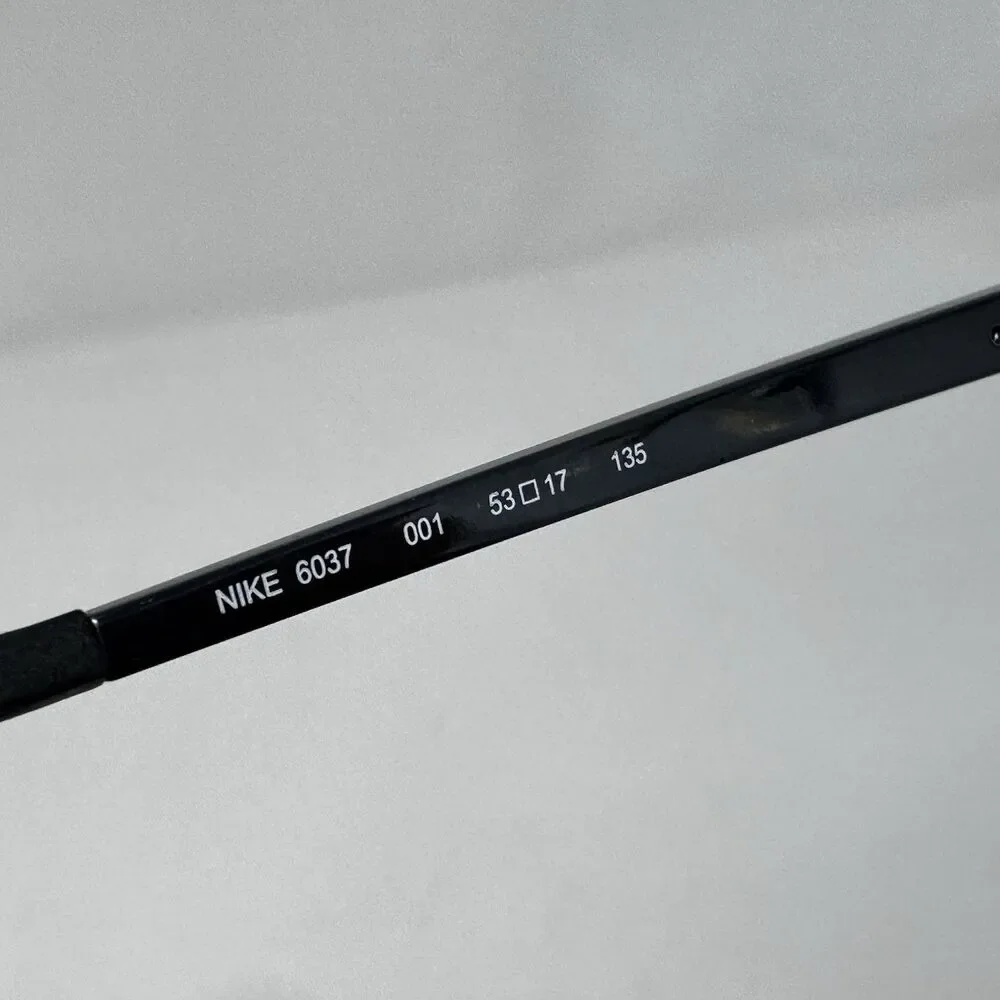 Nike Titanium 6037 001 Black Semi Rimless Eyeglass Frames 53-17-135